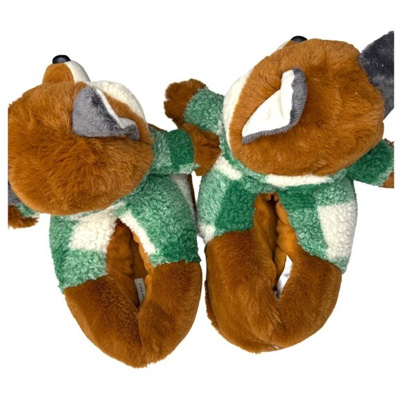 American Eagle Fox-Themed Plush Slippers M/L - Picture 3 of 9